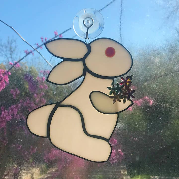 REMOVED BRAND - Wholesale Suncatcher - Bunny stained glass hanging suncatcher Easter1