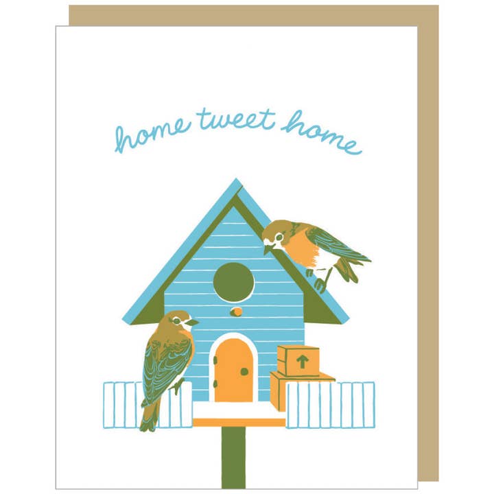 Smudge Ink - Wholesale Housewarming Card - Birdhouse Moving Day New Home Card