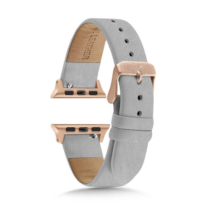Grey Women’s Leather Strap Compatible with Apple Watch for wholesale by 1302 Watch Co.