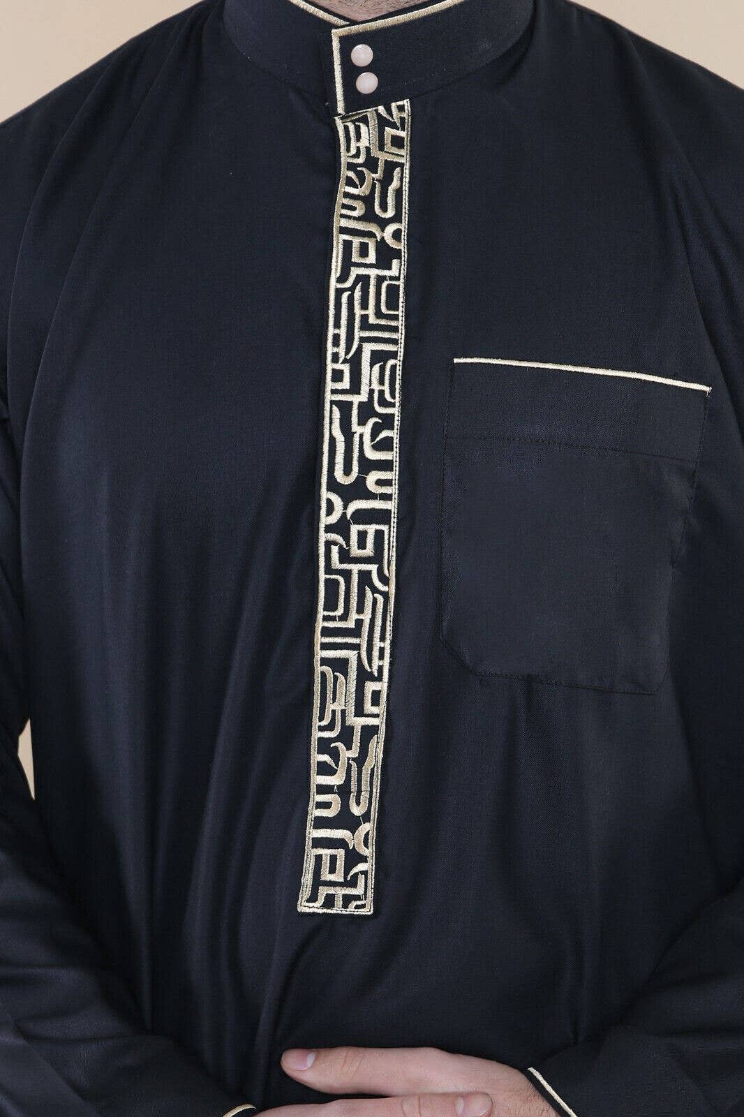 Infinity Leather (Upperclass Fashions Ltd) - Wholesale Robe - Men's - Mens Thobe Jubba Emirati Islamic Arabic Eid Embroidery Kaftan Jubbah Robe27