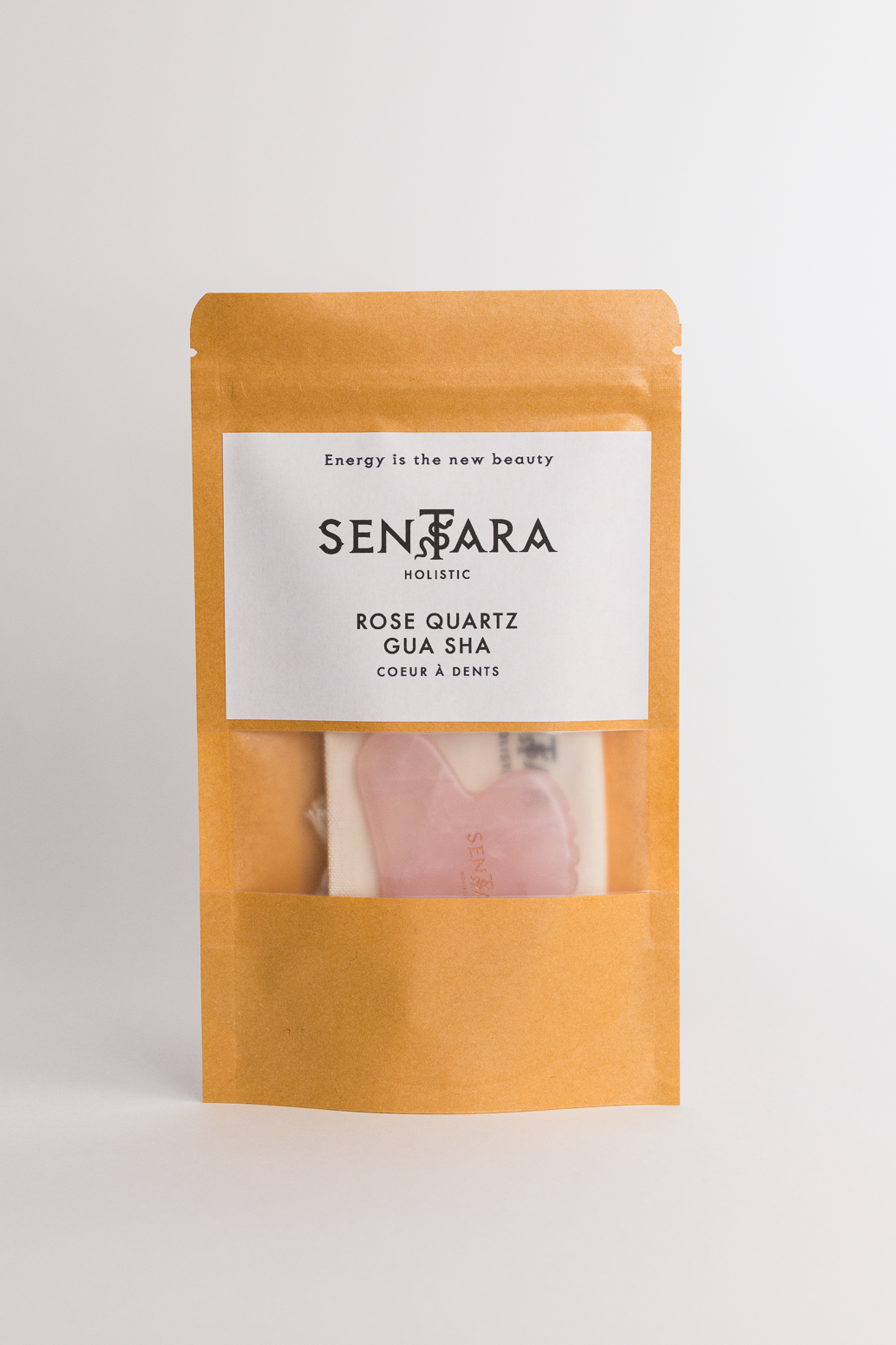 Sentara Holistic - Wholesale Gua Sha-roller - Gua Sha Hart met Tanden Rozenkwarts - Massagegereedschap2