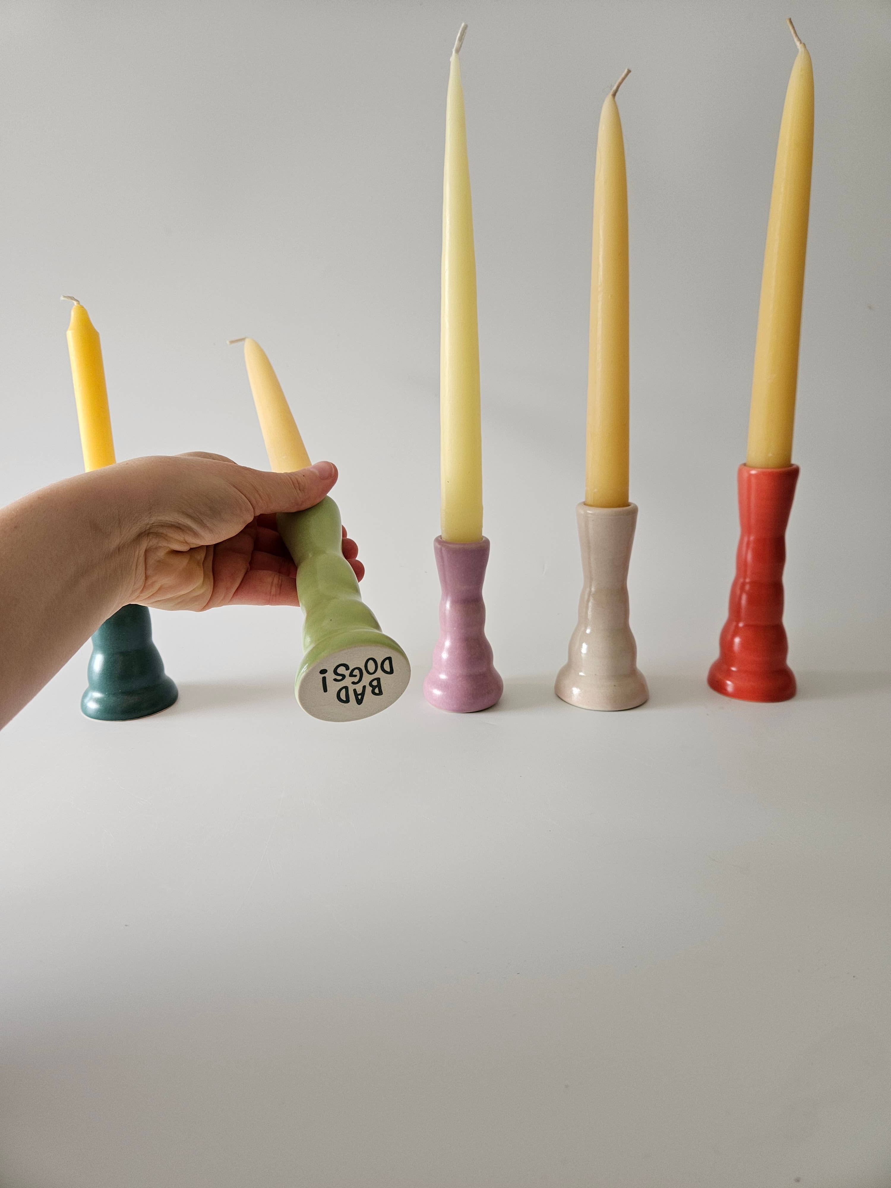 Bad Dogs Studio - Wholesale Candle Holder - Wiggly Candlestick • Colorful Ceramic Taper Candle Holder5