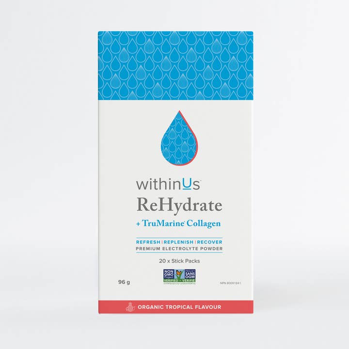 ReHydrate™ + TruMarine® Collagen Stick Packs (20) - Tropical for wholesale by withinUs Natural Health