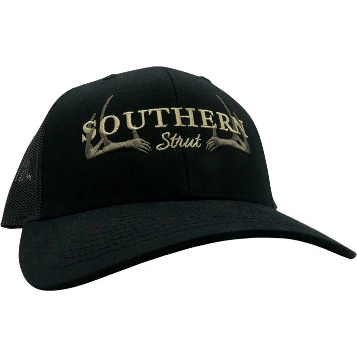 Southern Strut - Wholesale Trucker Hat - Unisex - Southern Antlers Embroidery Trucker Hat