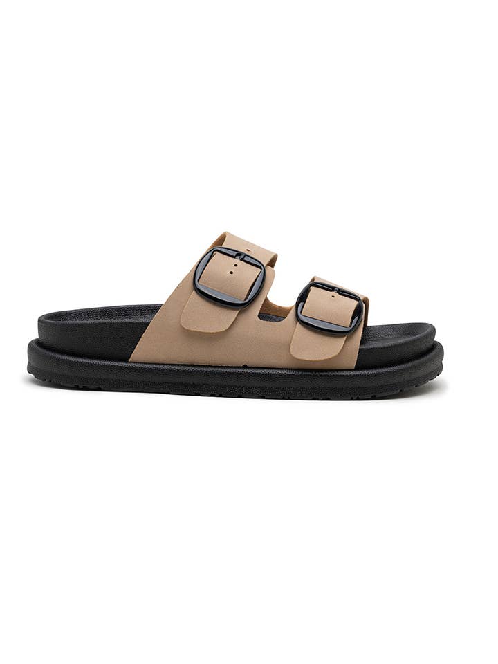 LADY GLORY - Wholesale Sandals - Women's - Flat mules with double buckles – Comfort and casual style10