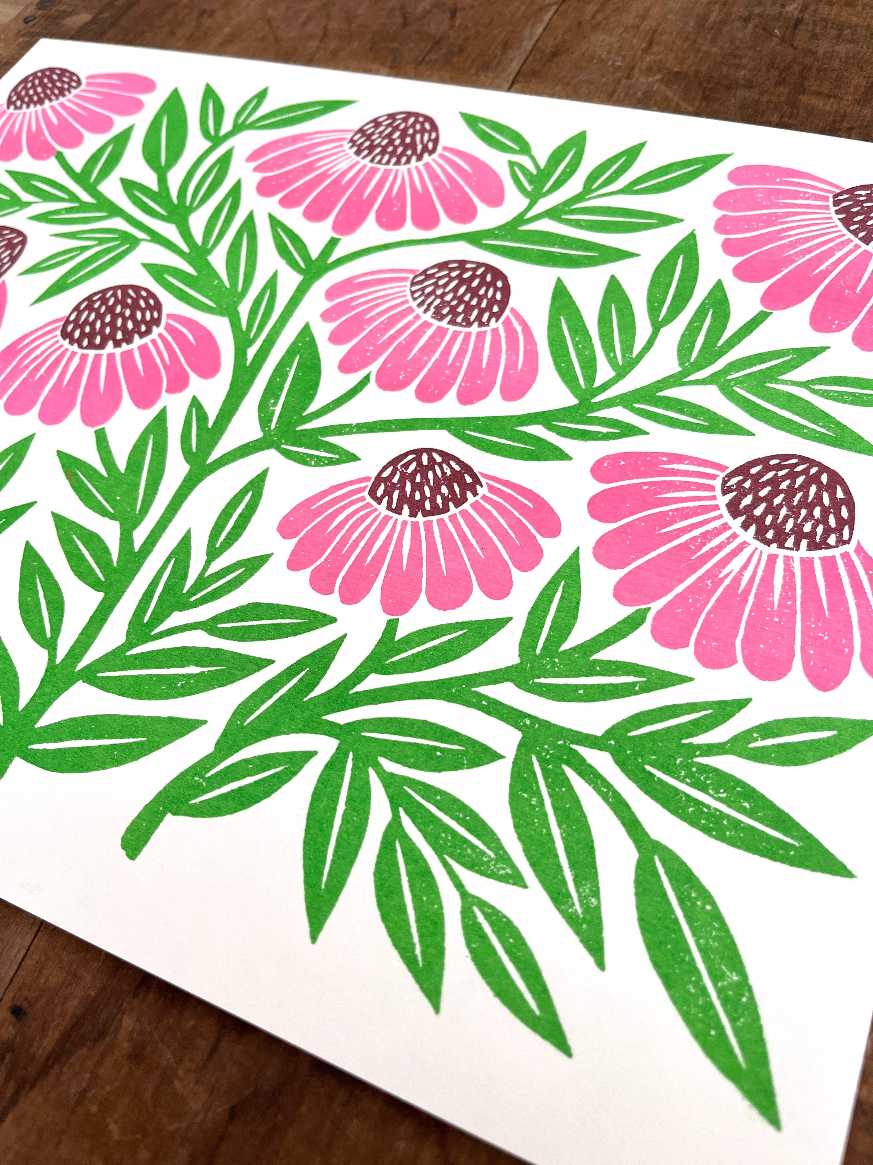 Katharine Watson - Wholesale Art Print - Garden Series: Echinacea Risograph Print7
