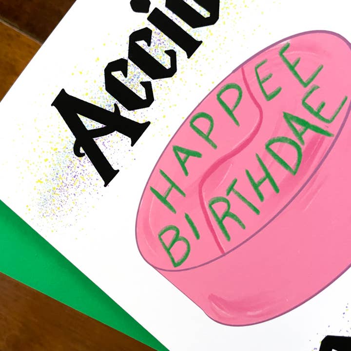 Stone Donut Design, LLC - Wholesale Birthday Card - Accio Cake Harry Potter Birthday Card by stonedonut design