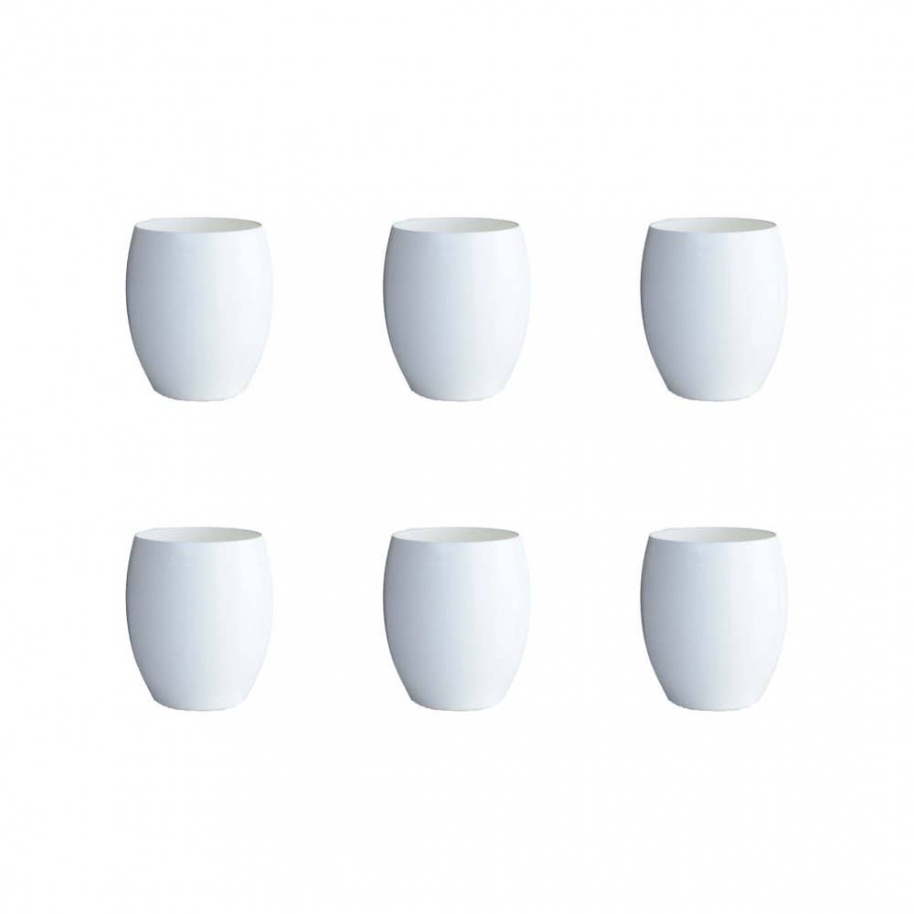 AULICA – wholesale Dricksglas och koppar – Vita låga akrylstop - set om 6