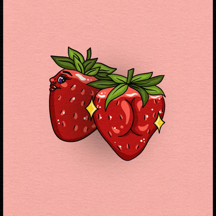 Cheeky Art Studio - Wholesale Art Print - Strawbooty Art Print