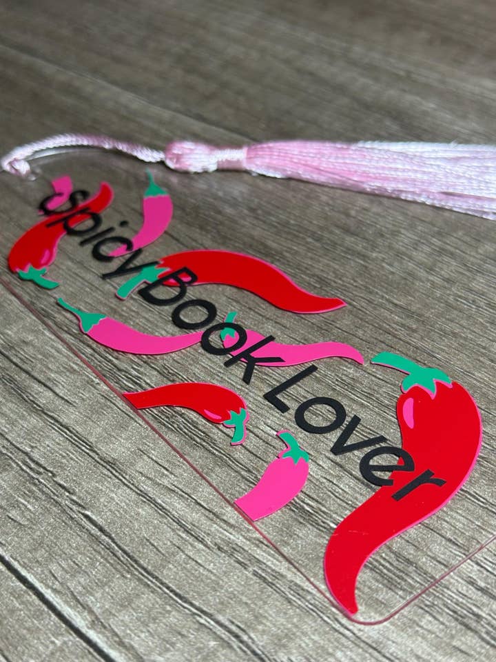 Spicy Book Lover Pepper Bookmark - Permanent Vinyl for wholesale by Press & Print Co