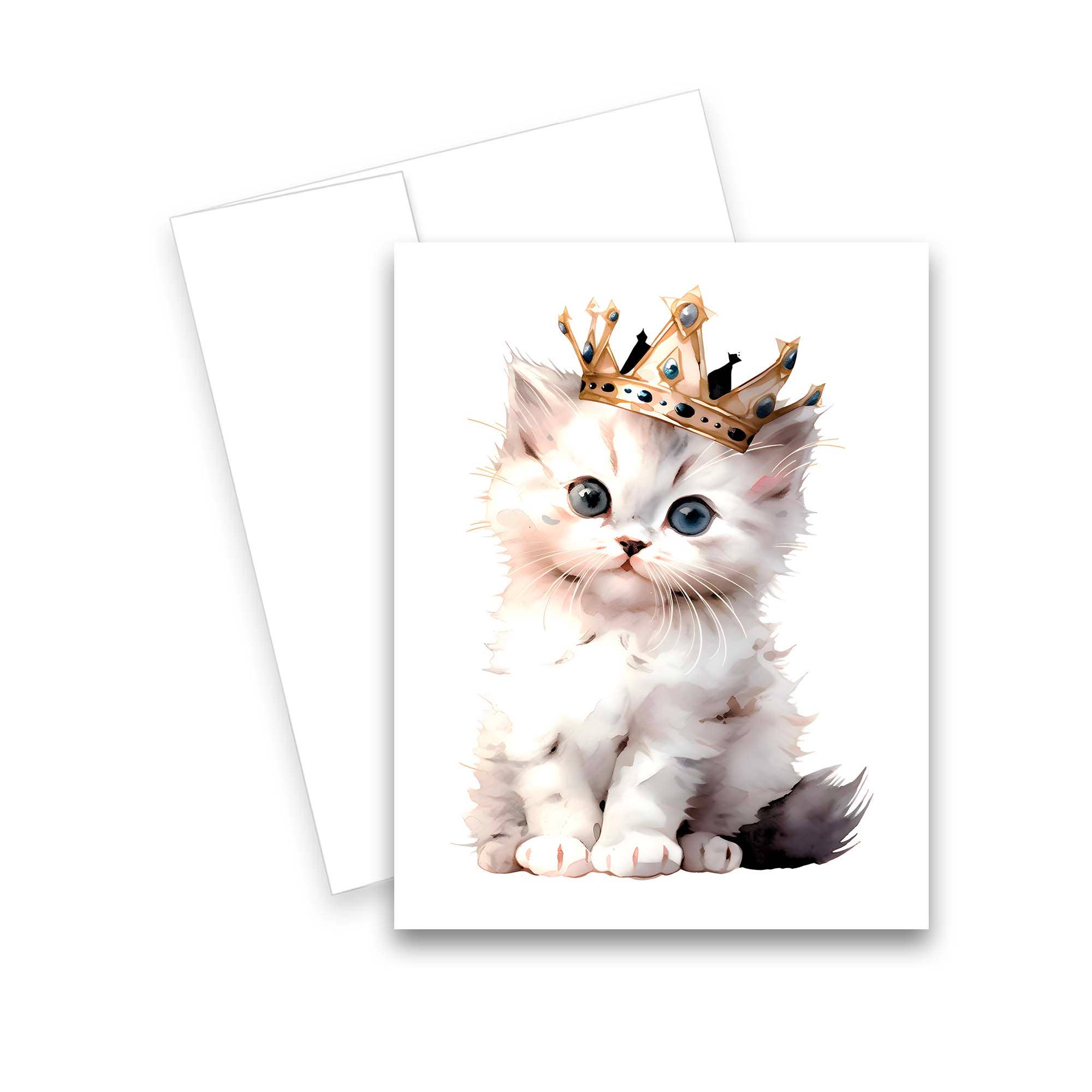Aria Rae - Wholesale Stationery/Notecard Set - Assorted Cute Kitten Greeting Cards, Set of 6 - Notecard Set6