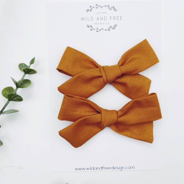 Wild and Free Design Co. – wholesale Hårrosett - Barn – Neutral Pitail Bow set7