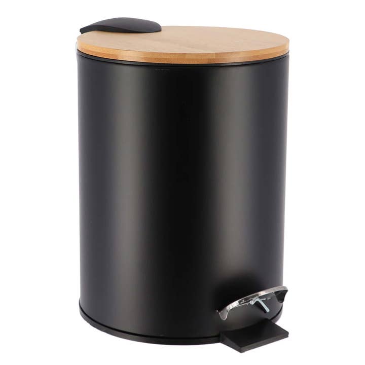 Evideco French Home Goods - Wholesale Bathroom Trashcan - Stylish Trash Can with Bamboo Lid and Pedal, 2.5L Capacity1