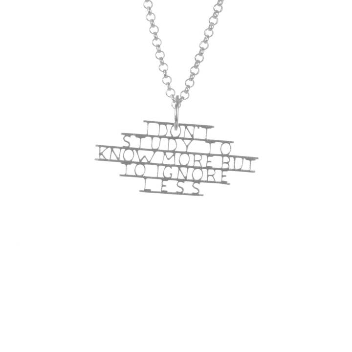 Sterling sølv Juana Inés de la Cruz Quote vedhæng halskæde for engroshandel hos Ordbord