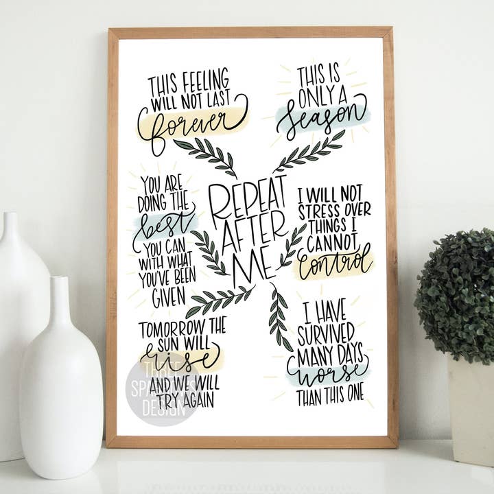 Wall Art Positiva de Mantras | Declarações Radicais de Aceitação por atacado de Three Sparrows Design