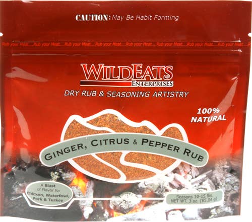 Golden West Specialty Foods - Wholesale Rub - Wildeats Ginger, Citrus and Peppercorn Rub - 3 oz