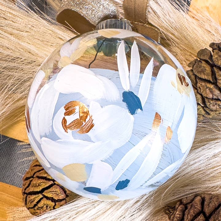 Floral Glow: Hand Painted Ornament Cozy Ivory for wholesale by Wildsky Studio
