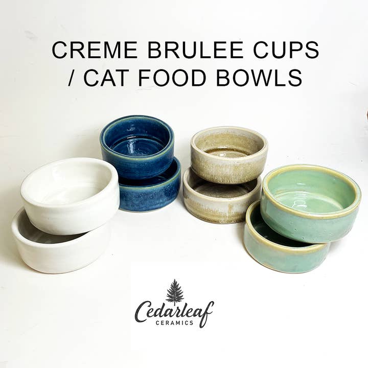 3" Taças de Creme Brulee - Tigelas para Gato - Cozinha Gourmet por atacado de Cedarleaf Ceramics
