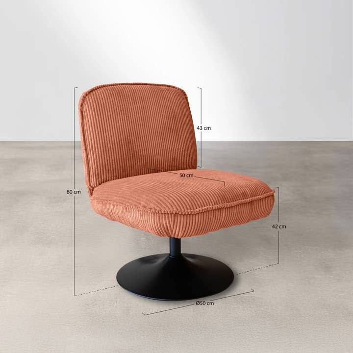 Now's Home - Wholesale Chair - TERRACOTTA FUNKY CORDUROY SWIVEL CHAIR5