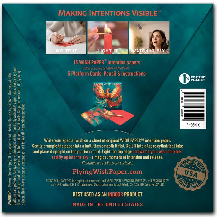 FLYING WISH PAPER ® - Wholesale Meditation supplies - PHOENIX — Flying Wish Paper® Standard Mini WISHING KIT™1