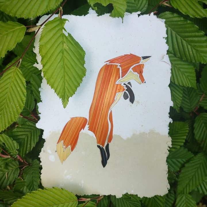 Alliance d'Essences - Wholesale DIY Craft Kit - The Mulotant Fox - Straw Marquetry Kit8