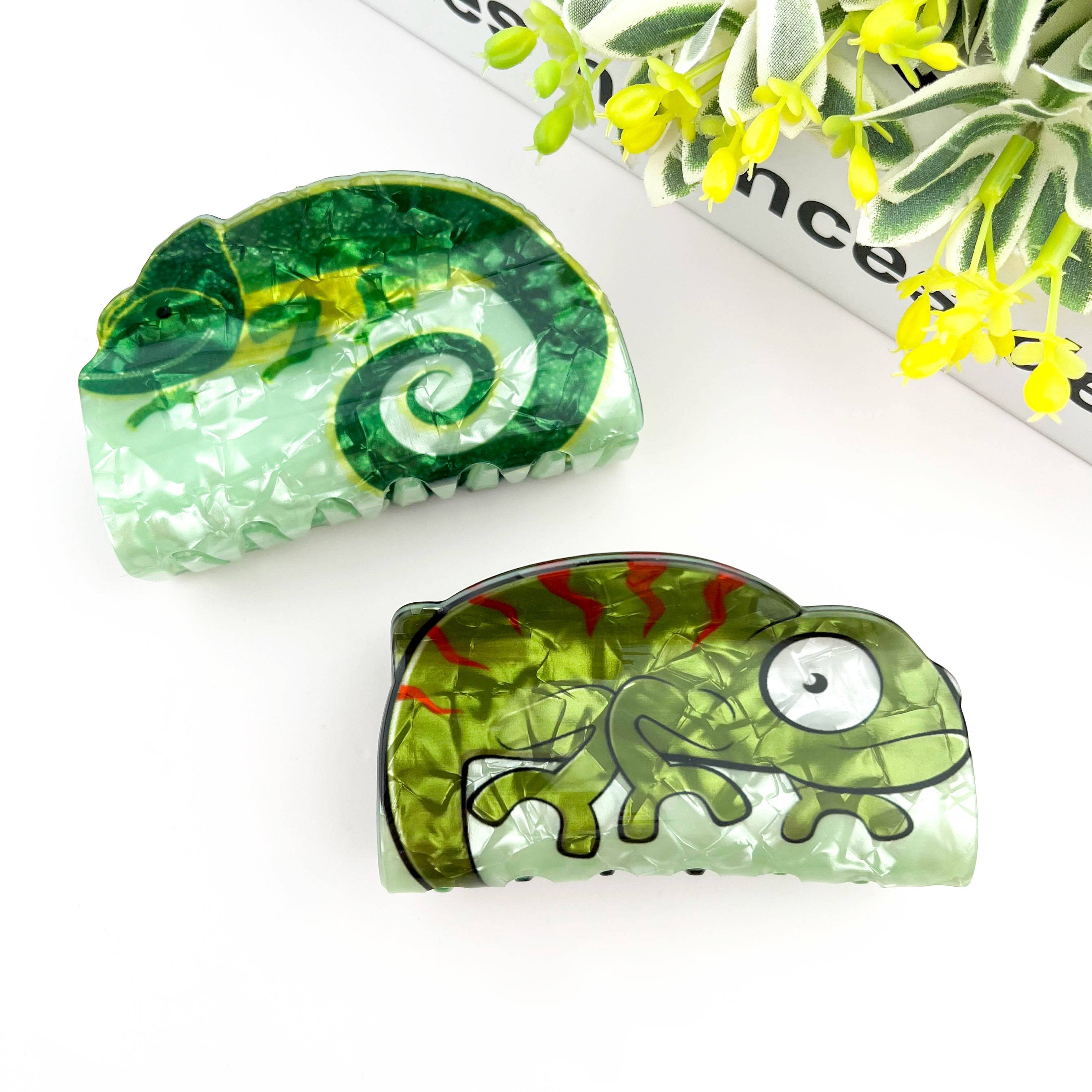 TheDivaSoap - Vente Pince à cheveux – femme - Pince à cheveux lézard vert5