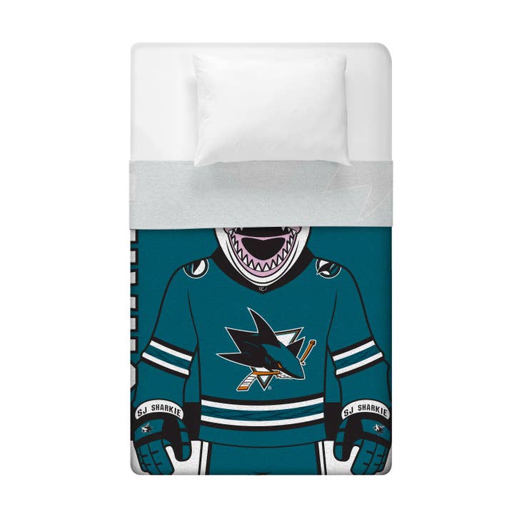 Uncanny Brands - Wholesale Throw Blanket - Sleep Squad San Jose Sharks SJ Sharkie 60” x 80” Blanket