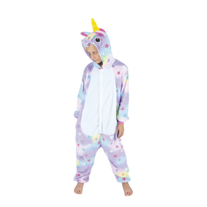 UNICORN KIGURUMI COSTUME WITH STARS FOR CHILDREN AGES 7/9 for wholesale by Party Pro
