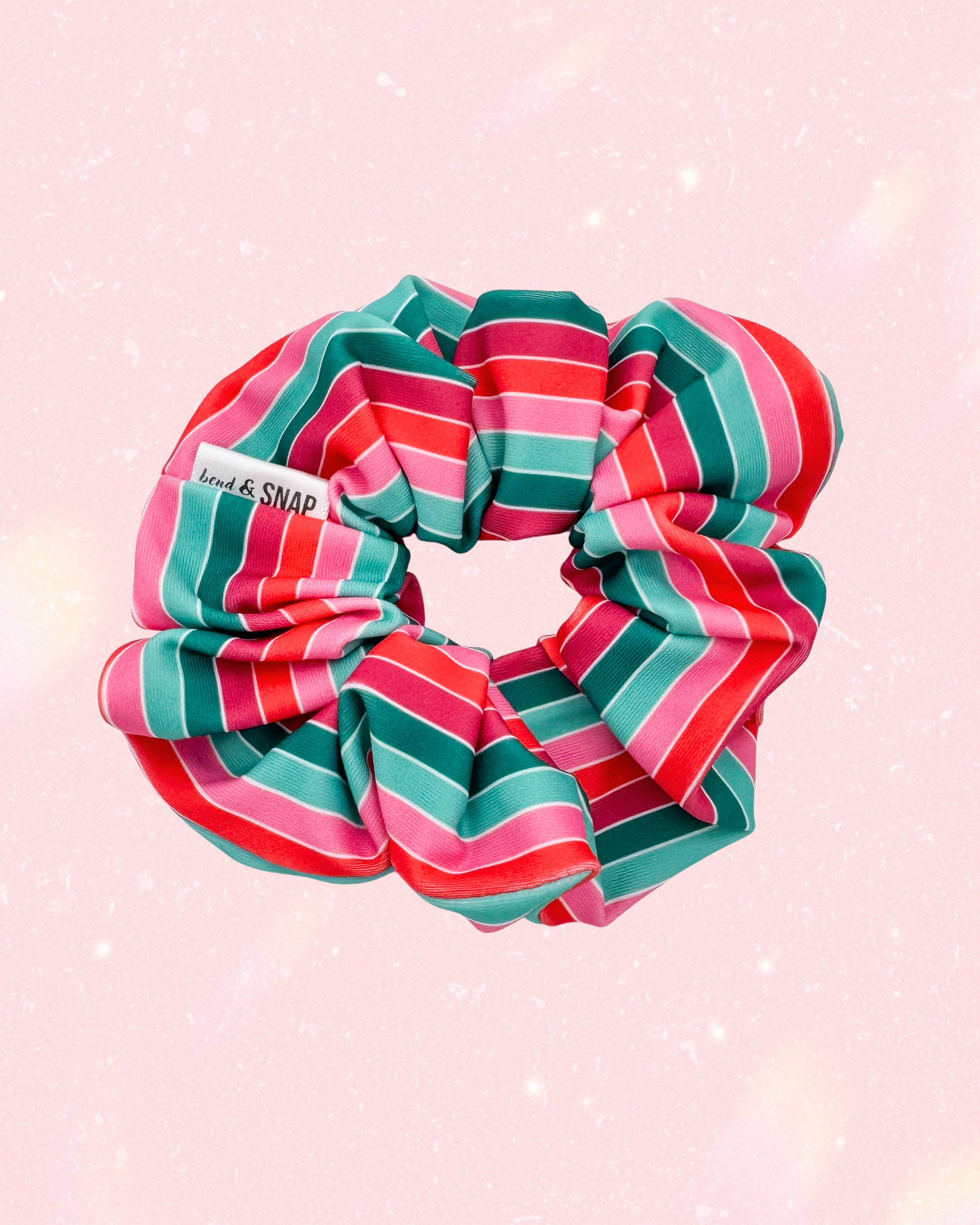 Bend & Snap – Scrunchie - Mulher por atacado – Listras de Natal//Scrunchies