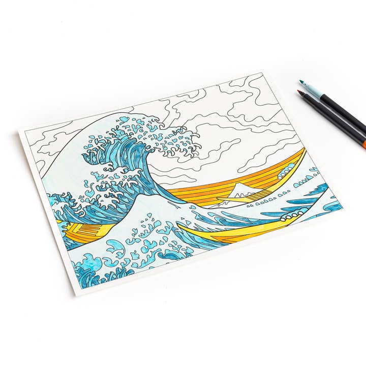 Today is Art Day - Wholesale Colouring and activity book – adult - Coloring Book - Hokusai3