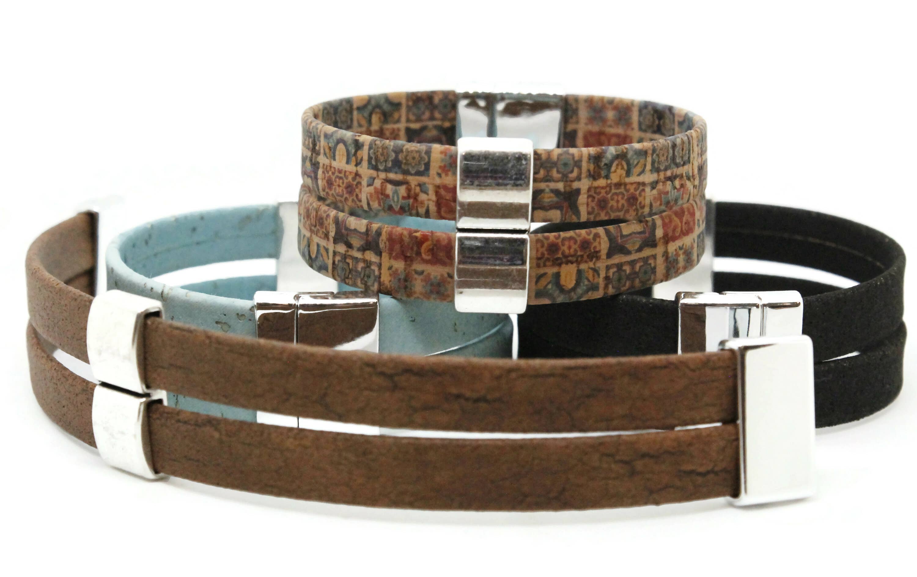 Sea Ranch Jewelry - Wholesale Bangle Bracelet - 12C Flat Cork Double Bracelet2