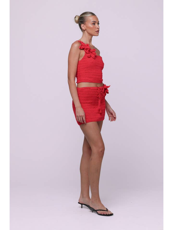Isabelle Quinn - Wholesale Knit Top - Women's - Lily Crochet Top Red