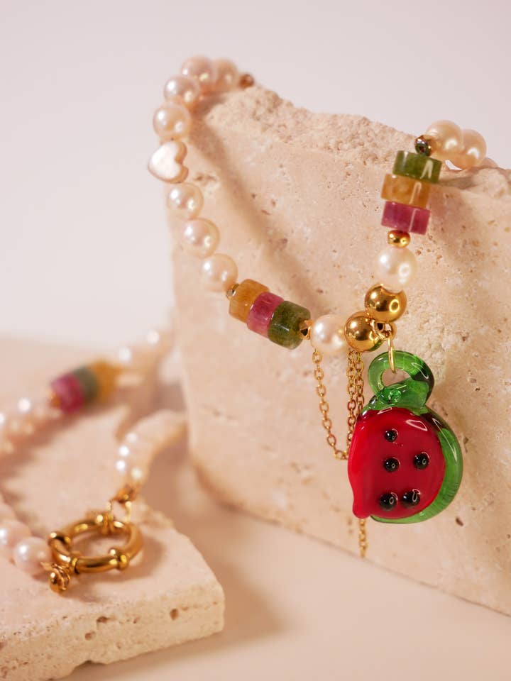 Pearl Necklace "Summer Melon" for wholesale by the great blossom