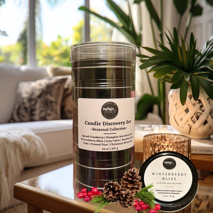 Set de Descubrimiento de Velas Ember & Evergreen para venta al por mayor de Indigo Scents Candle Co.