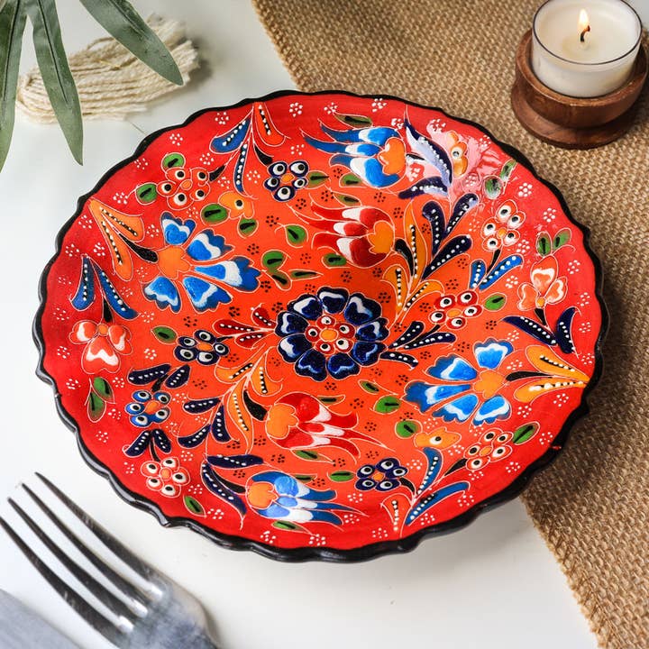 Natures Artifacts Inc - Wholesale Decorative Plate/Dish/Bowl - Turkish Hand Painted Ceramic Plate for Décor