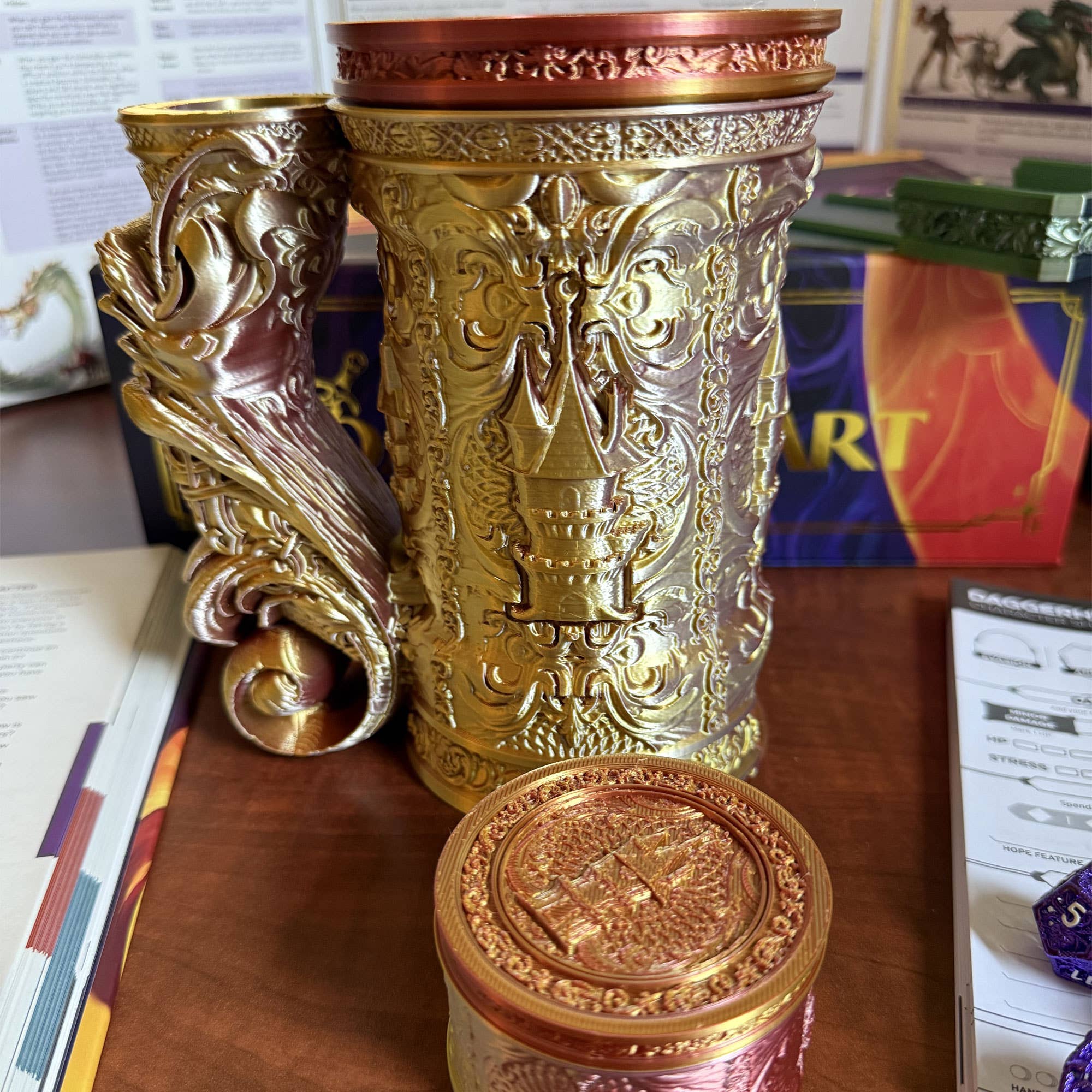 American Carver LLC - Wholesale Dice - Wizard Castle Dice Tower Tankard | TTRPG, D&D, Daggerheart1