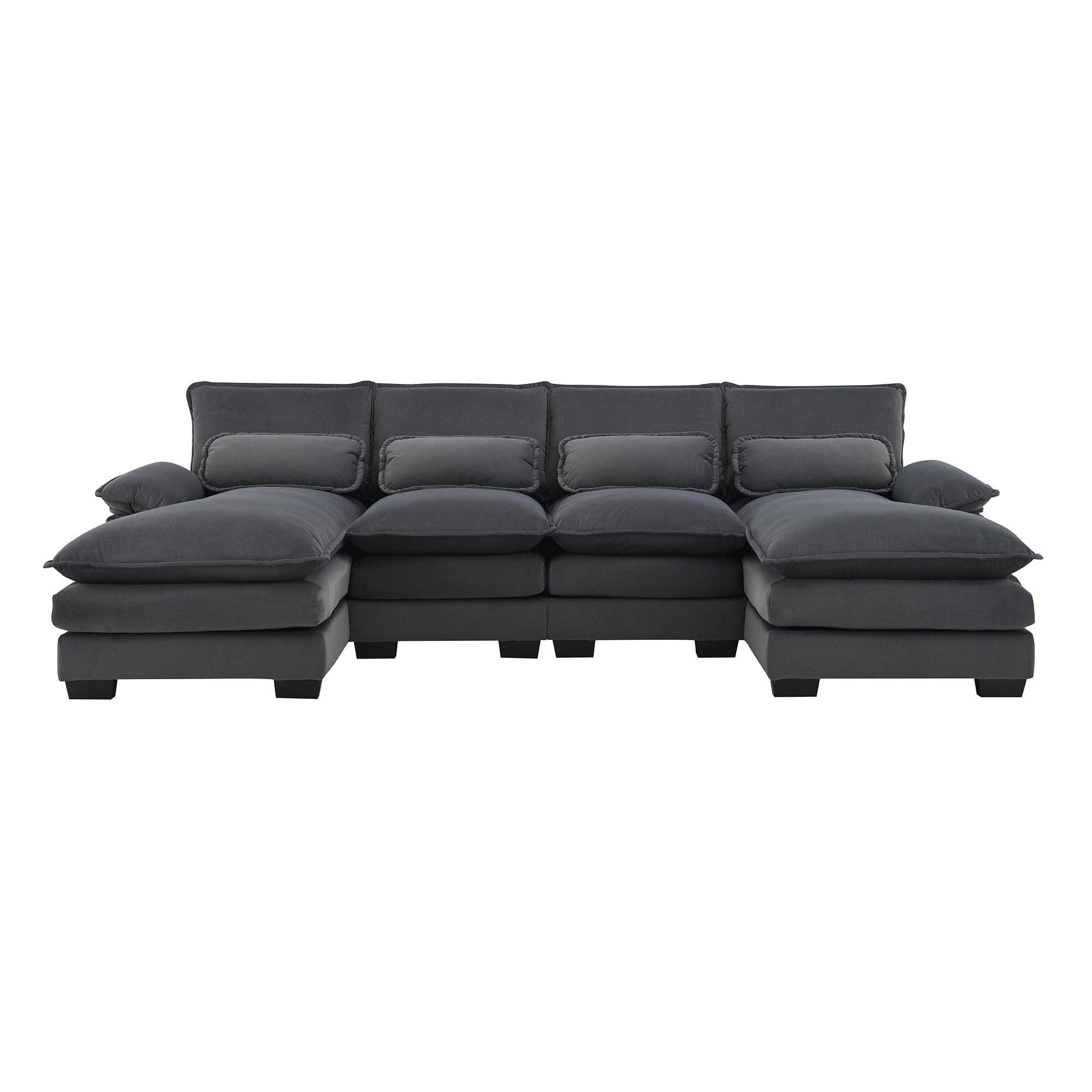 39F Inc. - Wholesale Sofa - 109.8" U-shaped Sectional Sofa with Chaise & Waist Pillows8