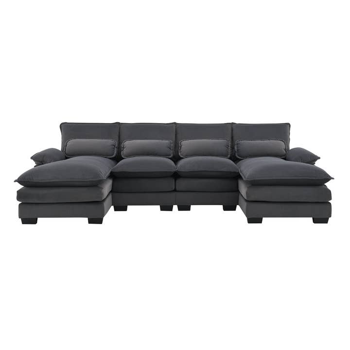 39F Inc. - Wholesale Sofa - 109.8" U-shaped Sectional Sofa with Chaise & Waist Pillows8