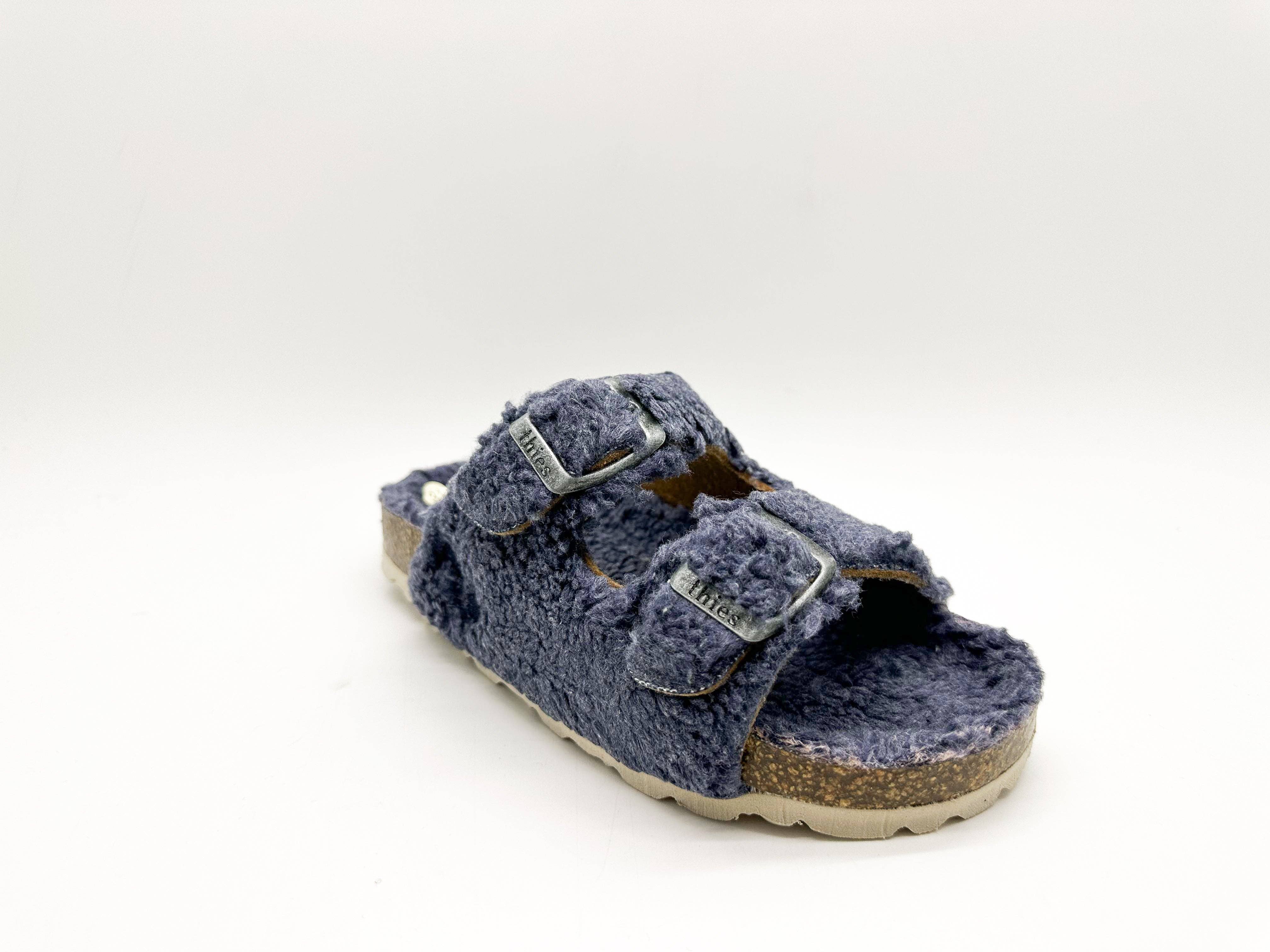 thies - Wholesale Sandals - Kids - thies 1856 ® Kids Organic Teddy Sandal blue grey1