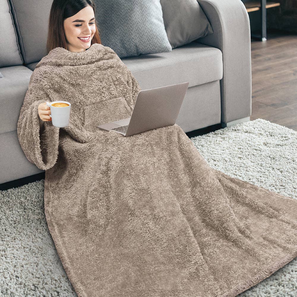 Pavilia - Wholesale Throw Blanket - Sherpa Fluffy Blanket with Sleeves36