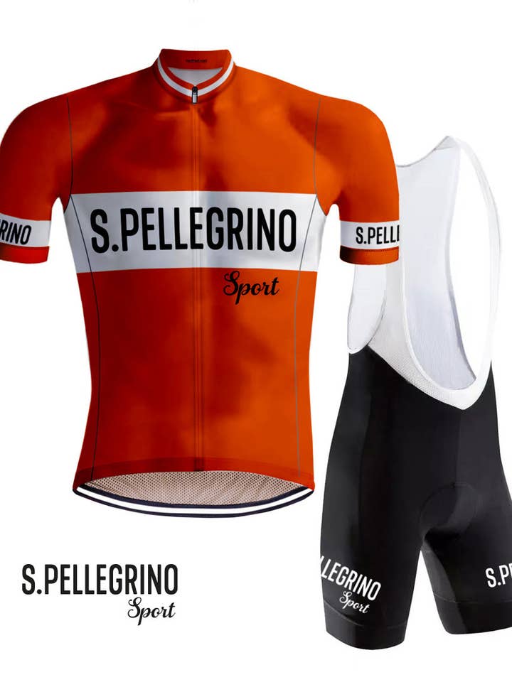 Retro Cykeltøj San Pellegrino Orange - REDTED for engroshandel hos REDTED