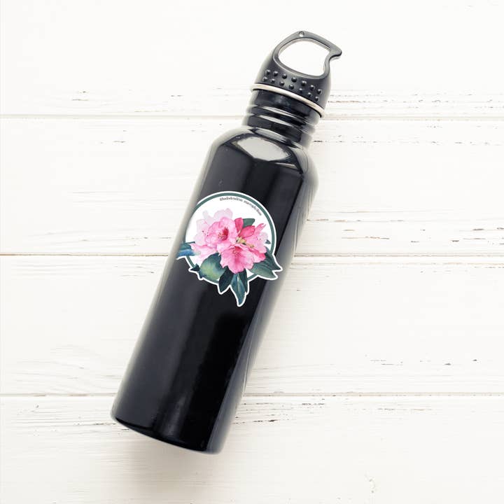 CMarie Northwest - Wholesale Sticker - Rhododendron, Geometric Floral Sticker, WA State Flower2