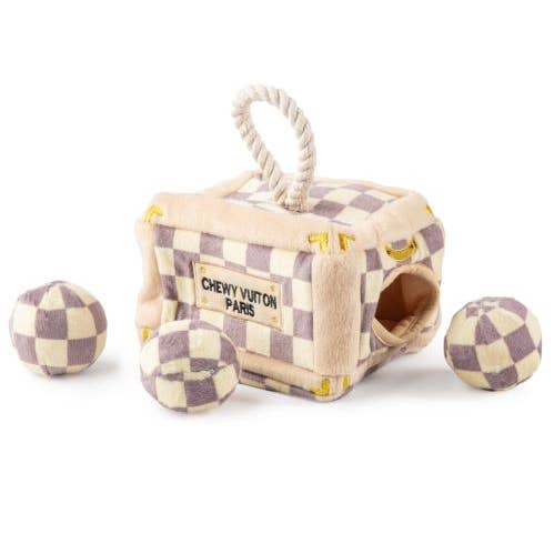 Checker Chewy Vuiton Trunk - Activity House Burrow Dog Toy and other Purchase Wholesale dog house. Free Returns & Net 60 Terms on Faire trending on Faire.