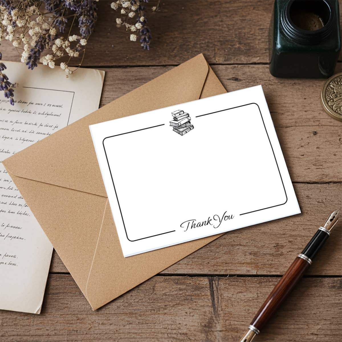 Freund Mayer & Co. - Wholesale Stationery/Notecard Set - Thank you Boxed Flat Note Card Set with Vintage Symbols 8/8 1