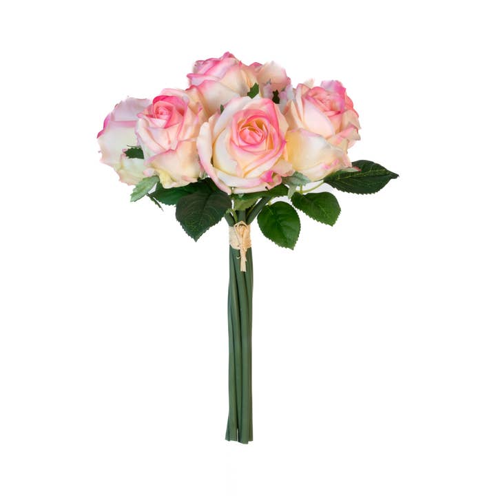 Real Touch Isabel Blumenstrauß, 30,5 cm, blassrosa, 7 Blüten für den Großhandel von Mills Floral Company