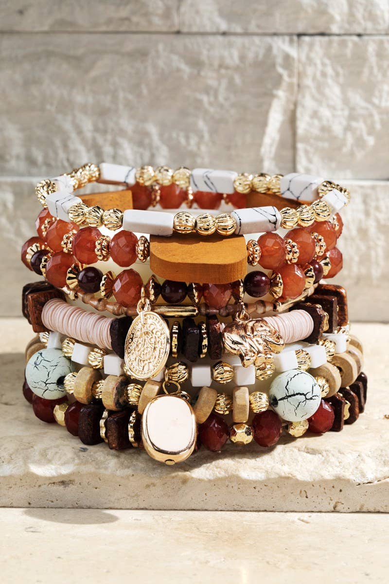 Pink Sand Gdbrw  Multi Layered Natural Stone Bracelet for wholesale on Faire3