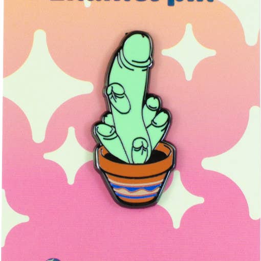 Funny Penis Cactus Enamel Pin (Succulent) for wholesale by Crushworthy