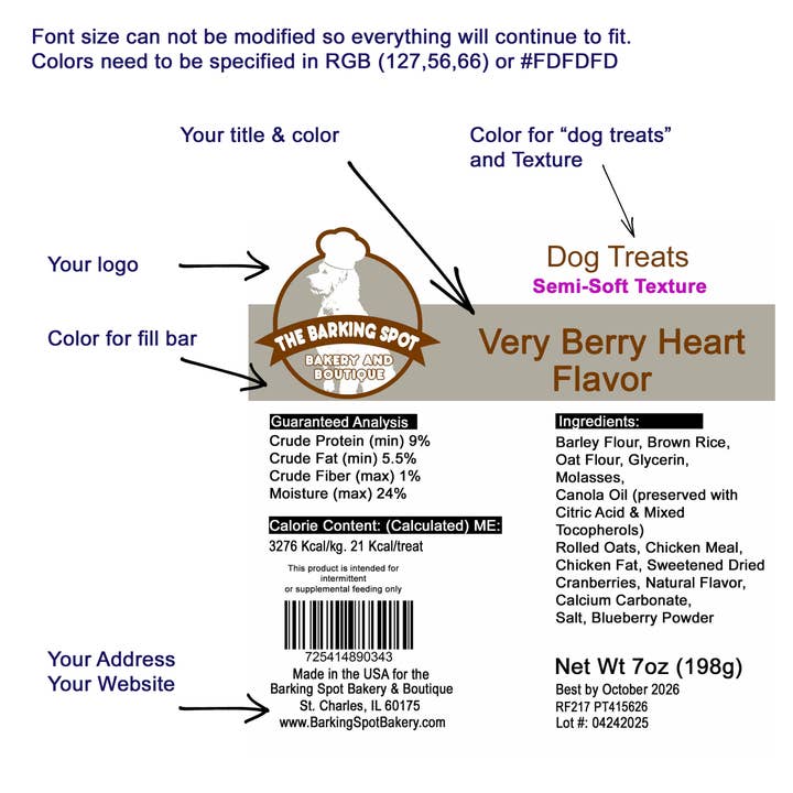 One time label customization per product for wholesale by JUST Cheese Chews