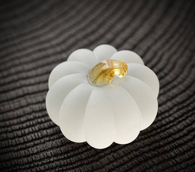 Gohobi （We cover U.S. import duties） - Wholesale Decorative Tabletop Object - Gohobi Pate de Verre Pumpkin Halloween Glass Ornament Teapot Lid Stand Paperweight18