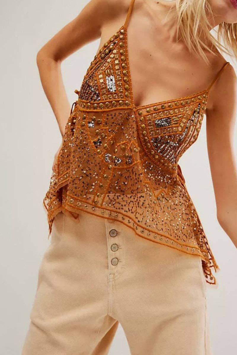 Mccolin - Wholesale Camisole - Women's - Sequin Embellished Camisole Top5